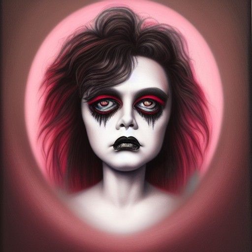 Seductive Androgynous Man Portrait in Surreal Pop Art