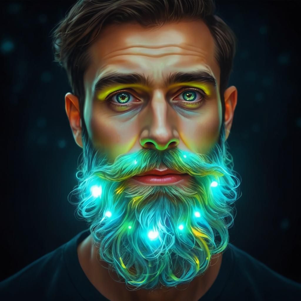 Luminous Forest Beard in Digital Illustration