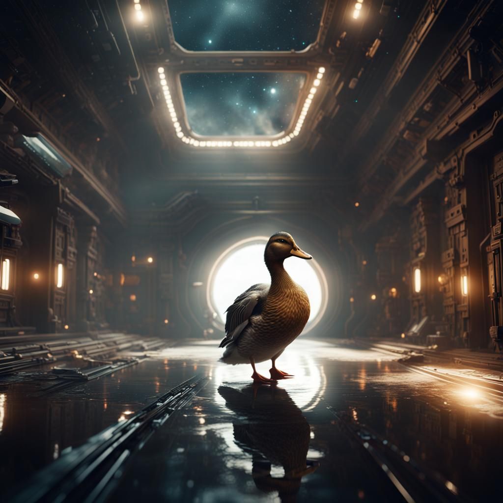 Astronaut Duck Shining: Epic Digital Matte Painting