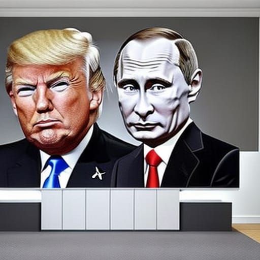 Photorealistic Heart Featuring Trump and Putin in Absurdist ...