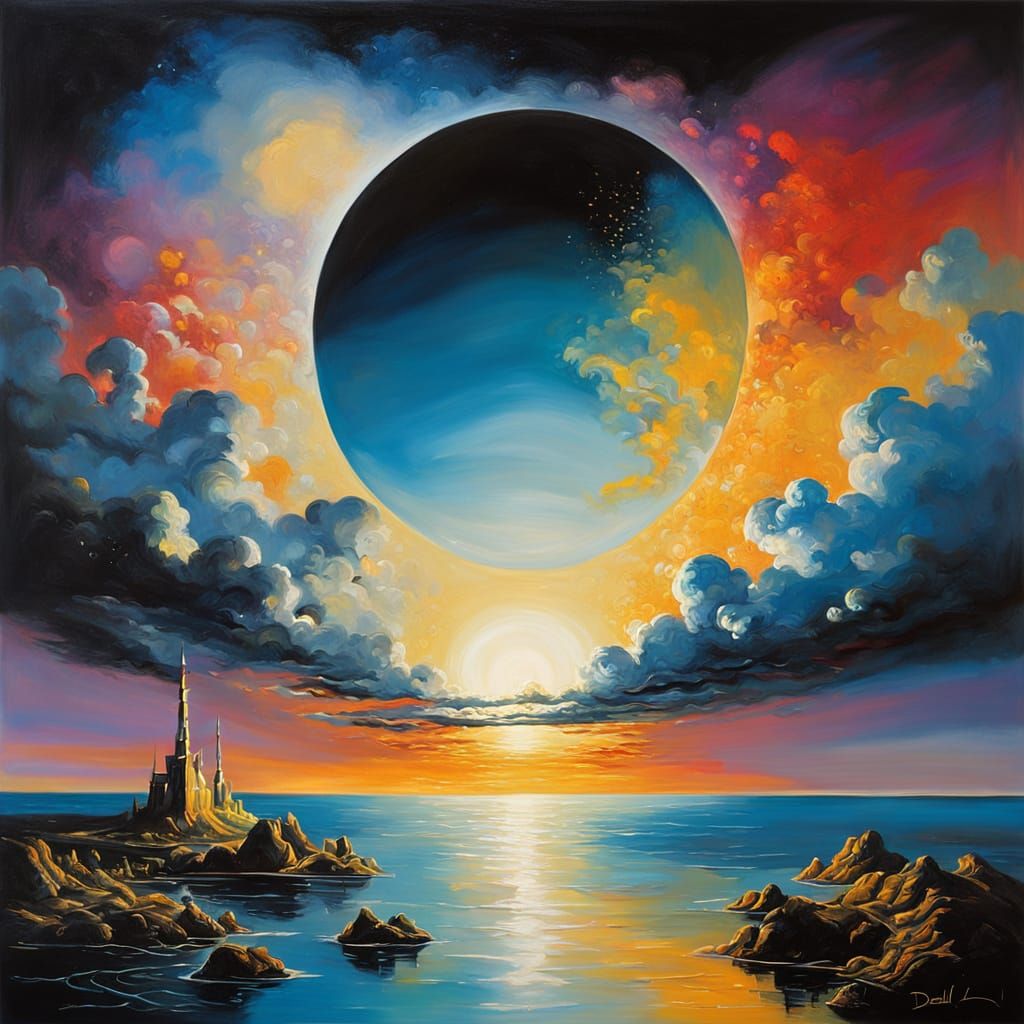 Dreamlike Celestial Wonder in Vibrant Oil Paintings