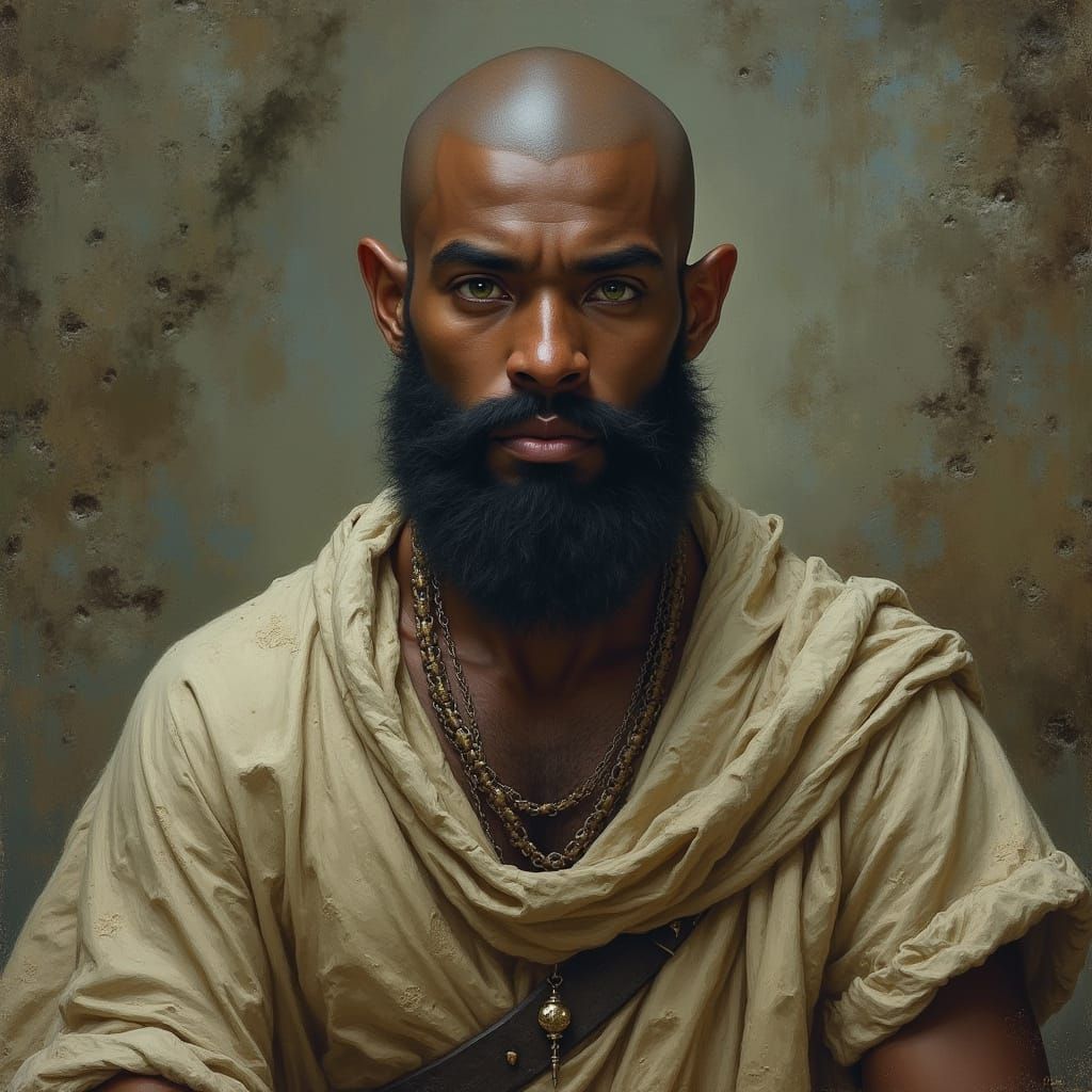 Earth Genasi Druid in Earthy Tones