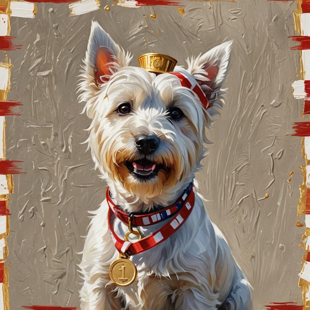 Westie Wins: A Digital Painting of a Champion