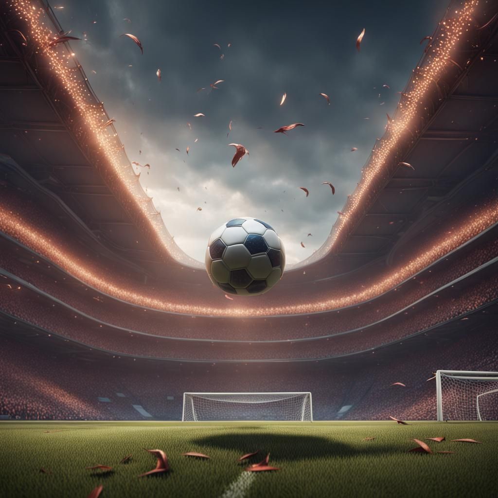 Detailed Soccer Scene in Fantasy Concept Art