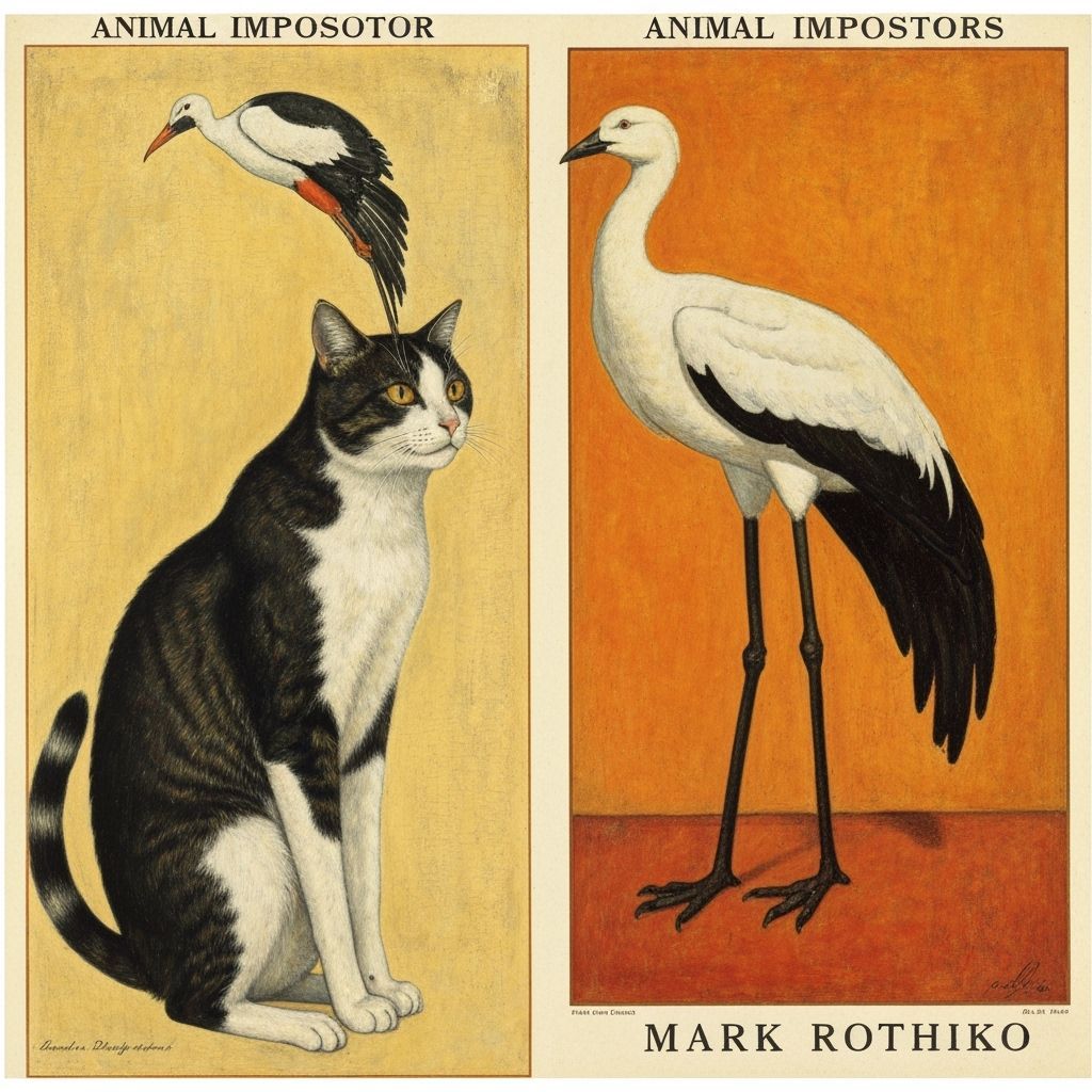 Cat Imagines Being a Stork in Modigliani Rothko Style