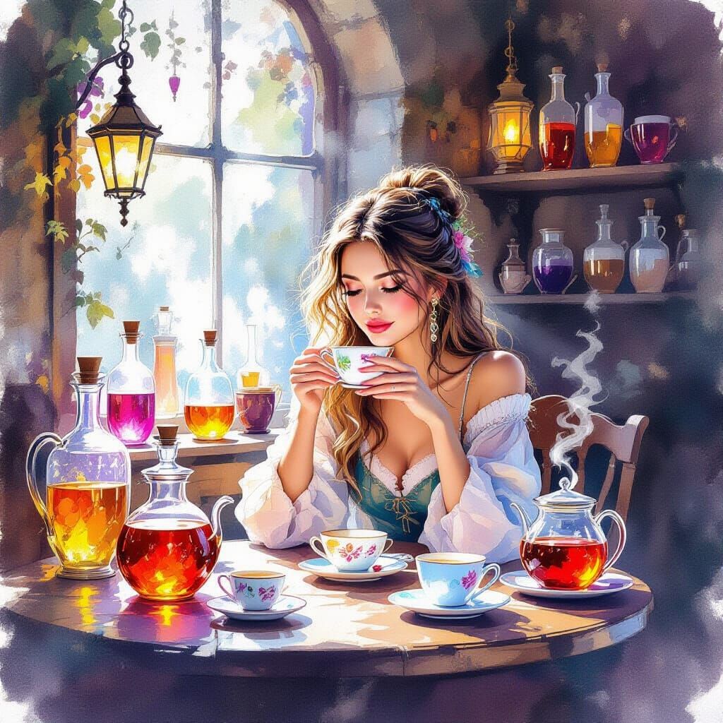 Enchanting Magic Cafe With Luminous Colors