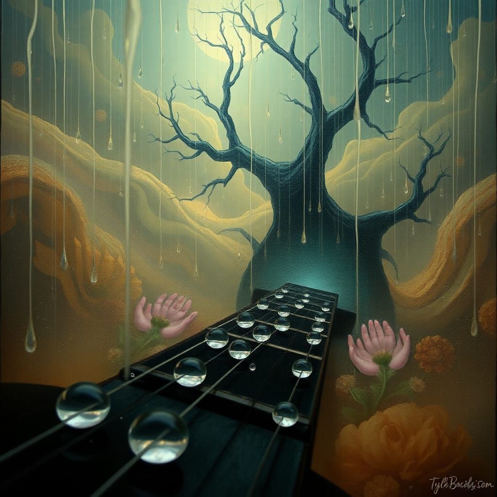 Mystical Realm Echoes with Melancholy, Surreal Dreamscape