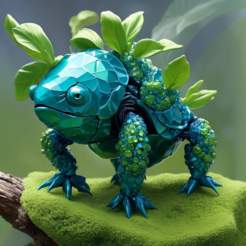 Vibrant Green Chameleon in Panoply