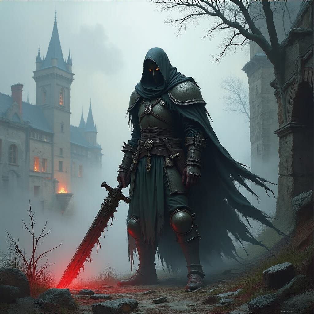 Grimdark Fantasy Landscape in Wojciech Stattler Style