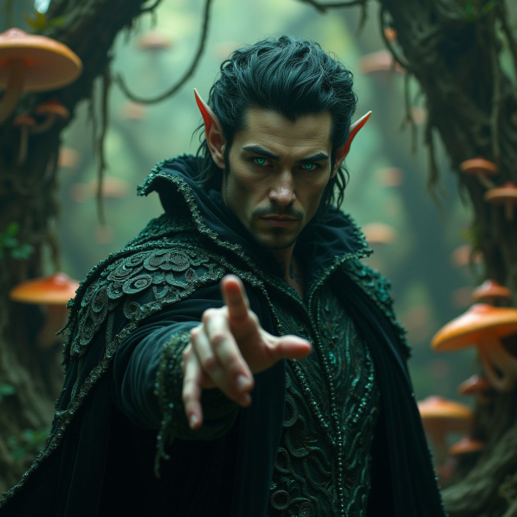 Dark Fae King Reaching Out, Digital Matte Painting