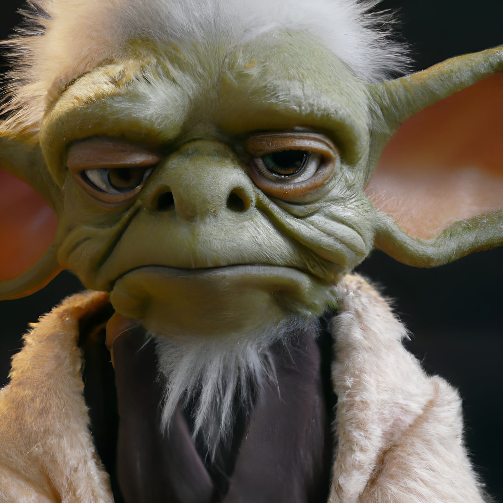 Hyperrealistic Toy Yoda Muppet in Stop Motion