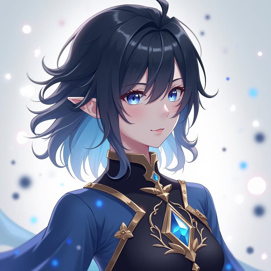 High Elf Portrait in Detailed 3D Anime Style