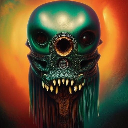 Mutated Chicken in Dark Academia Style