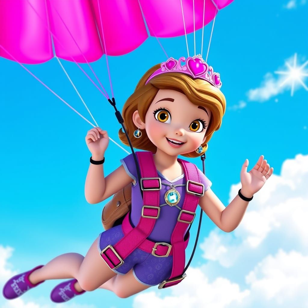 Princess Sofia Skydiving in Disney Junior Style