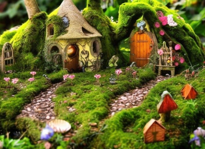 Enchanted Fairy Village in Secret Garden