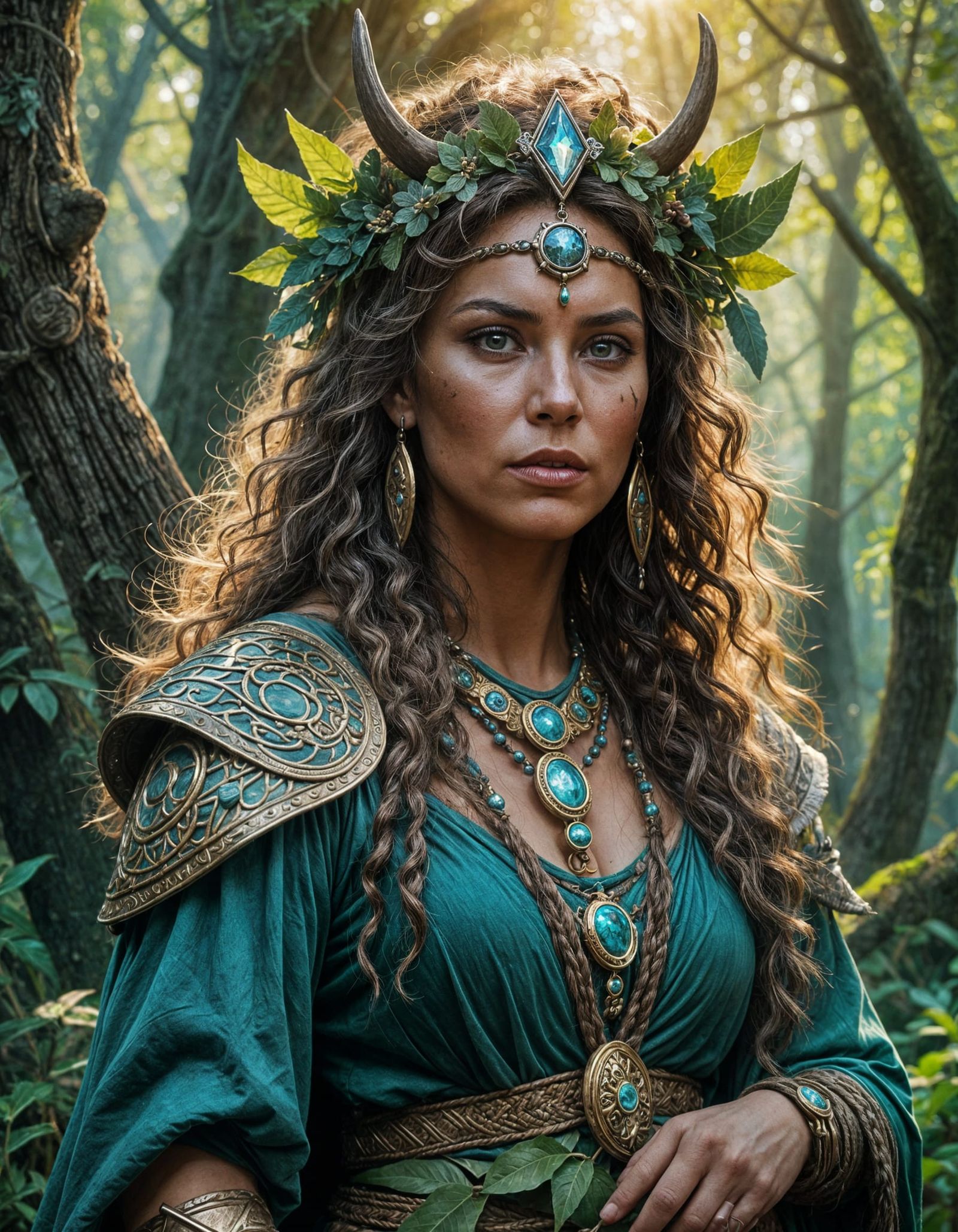 Thoughtful Shaman with Eyes of Wisdom and Sadness