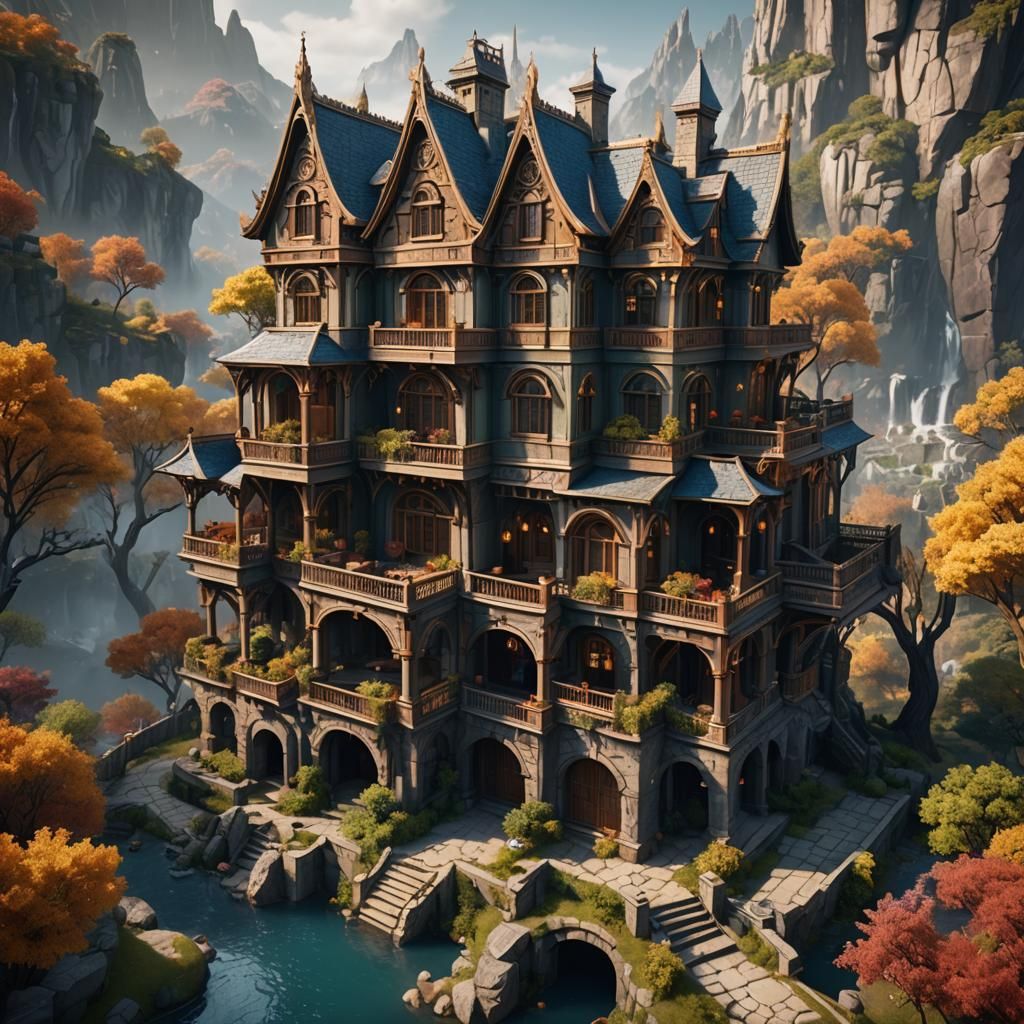 Fantastical $1000 House in Detailed Matte Painting