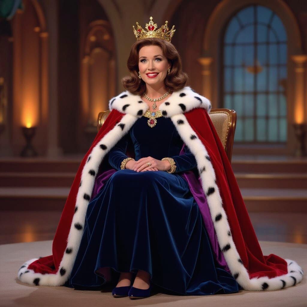 Queen Doris Caillou's Mommy in Royal Gown on Chat Show