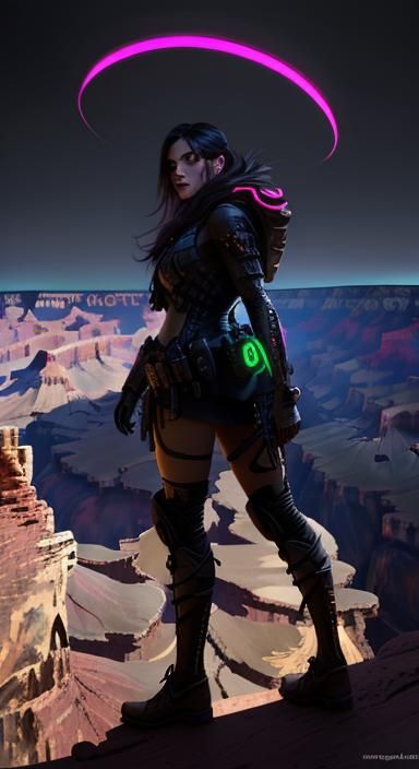 Dystopian Lady Portrait in Post-Apocalyptic Setting