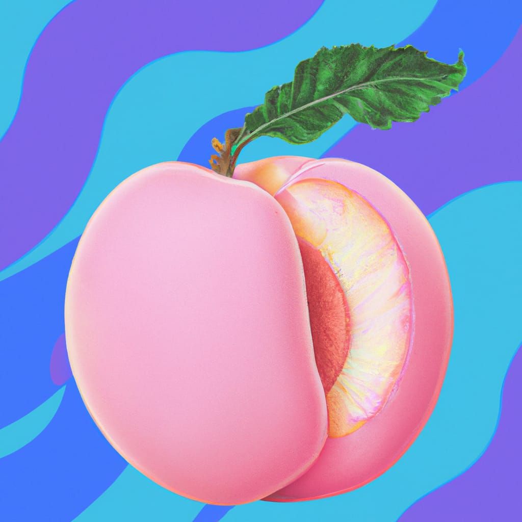 Vaporwave Peach Digital Illustration in Pastel Colors