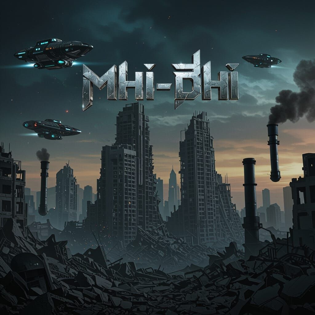 Futuristic Doomsday World with Arabic Lettering