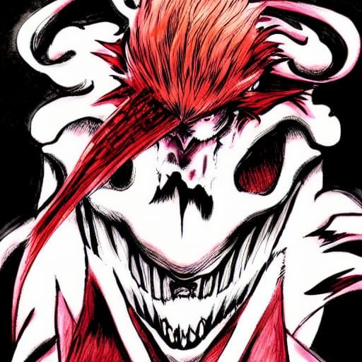 Menacing Demon Portrait in Anime Manga Style