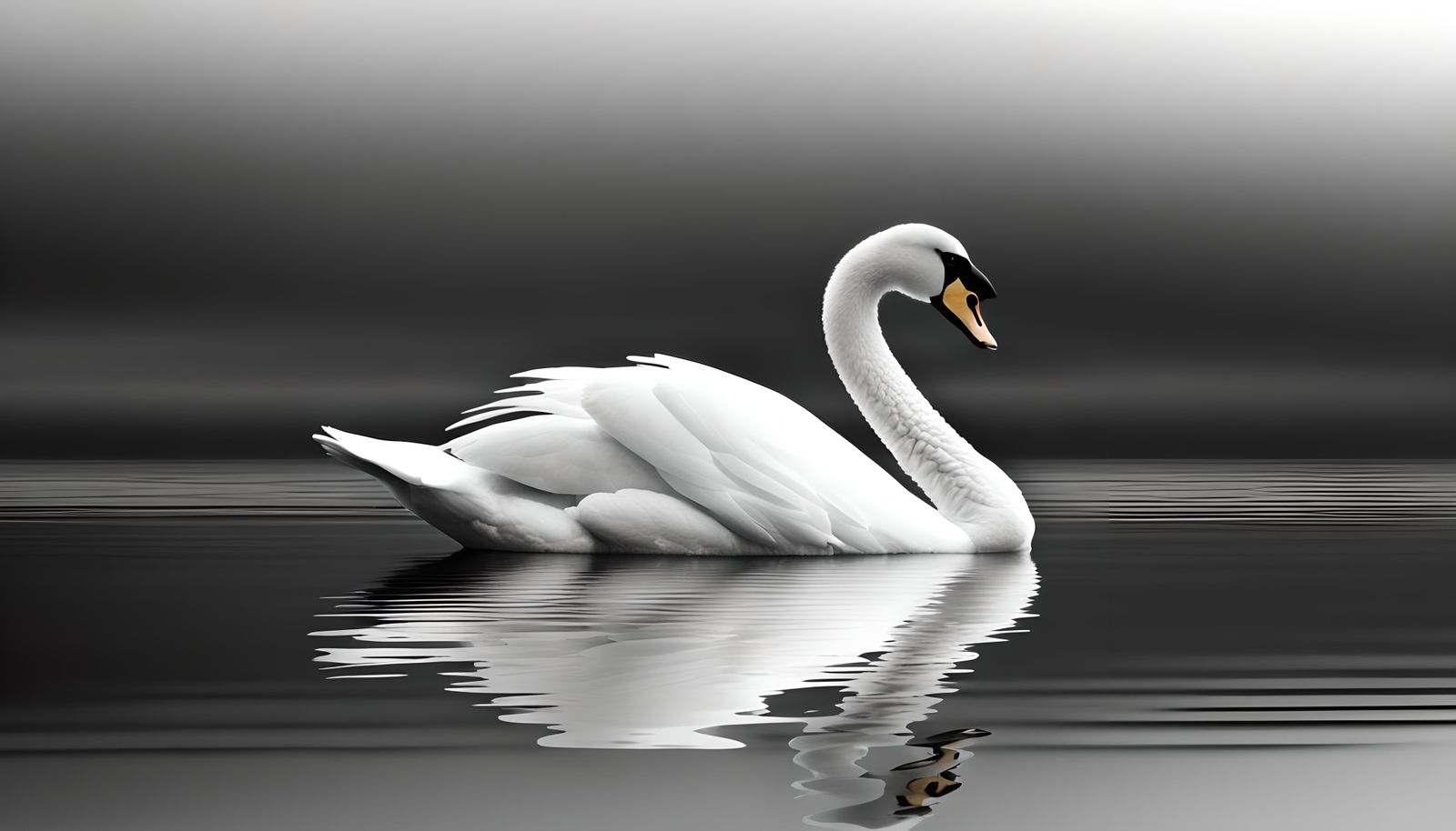 Monochrome Smoke Swan in Minimalist Style