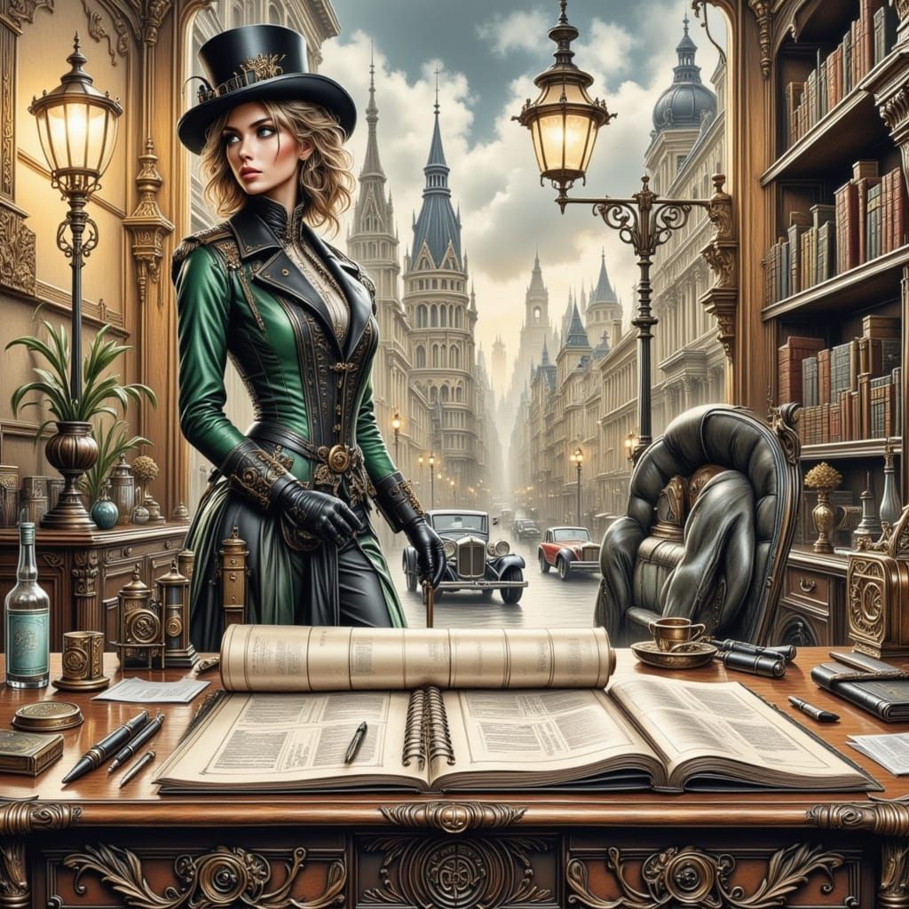 Steampunk Paradox: Volumetric Relief Graphics in Watercolor ...