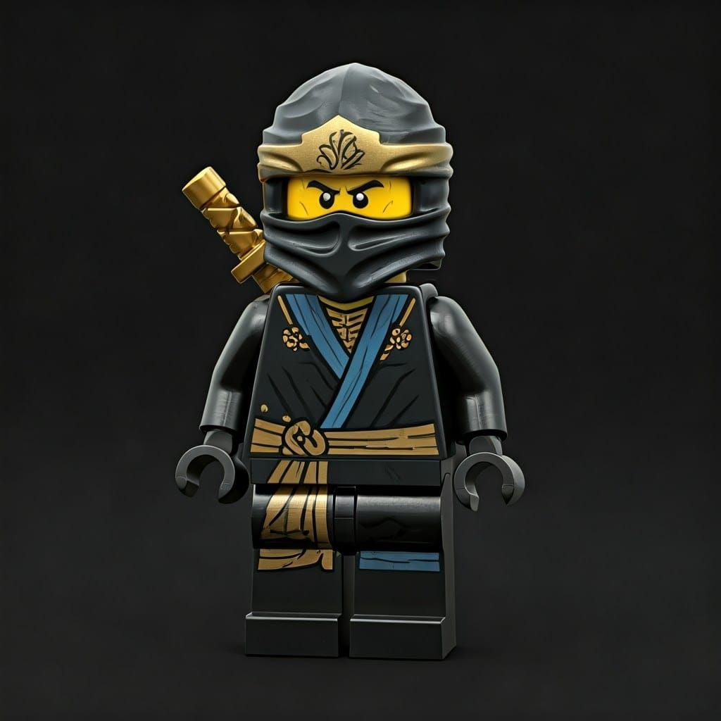 Lego Ninja in Blocky, Vibrant 3D Style