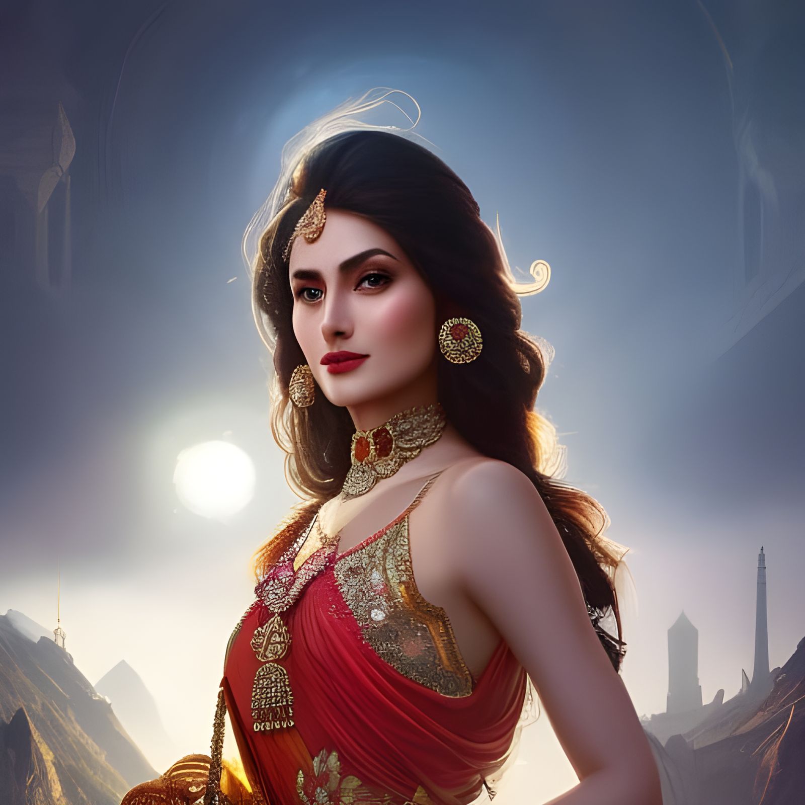 Glamour Portrait of Model in Pakistani Dress