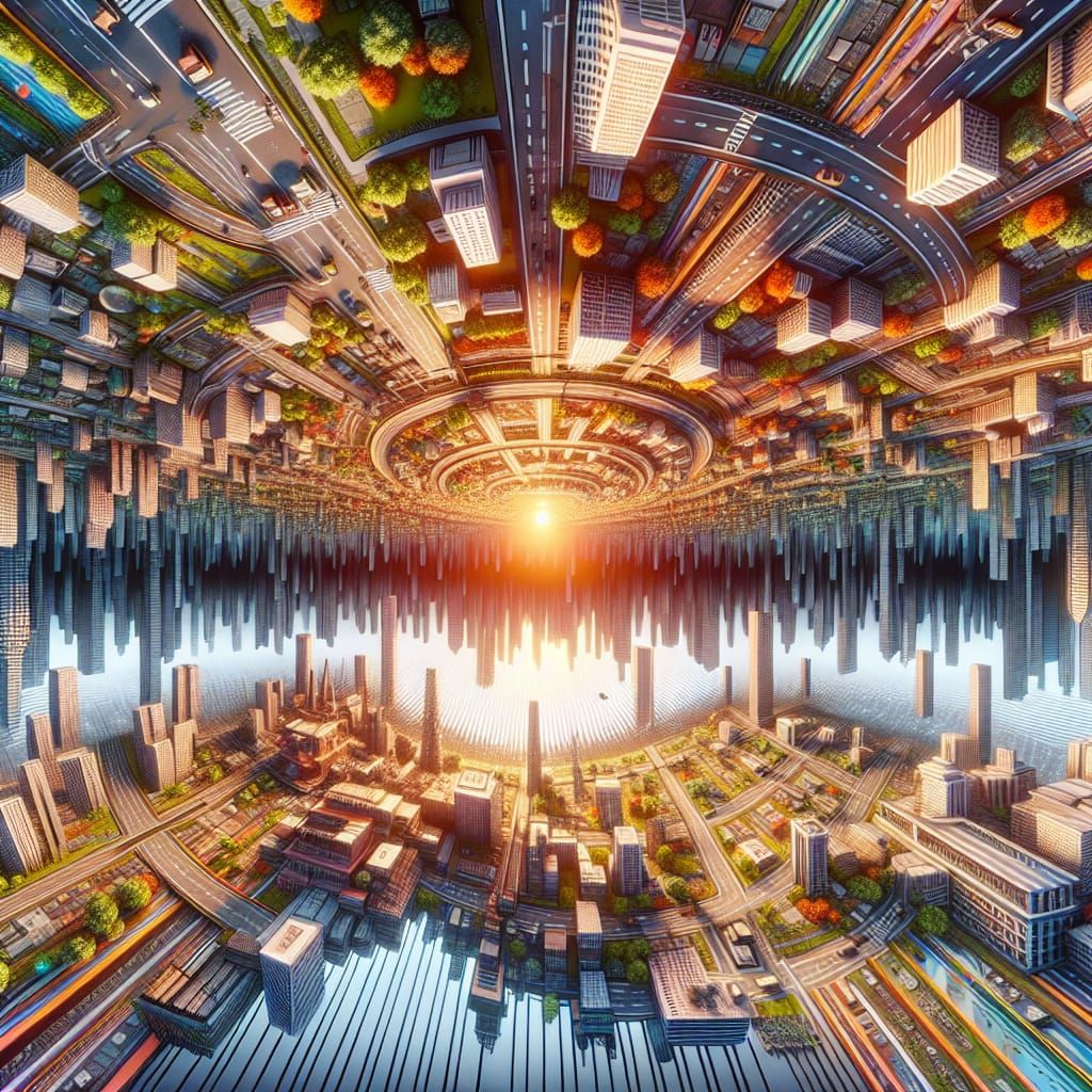 Upside-Down World in Hyper-Realistic 3D