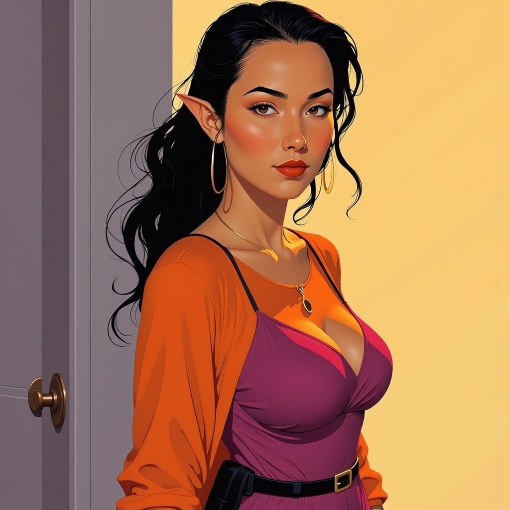 <lora:Enucleatus:1.0> flat color, High-saturation colors, hi...