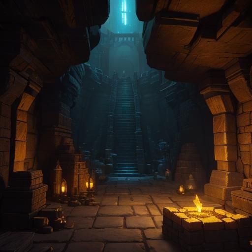 Fantasy Adventurers' Treasure-Filled Underground Hideout