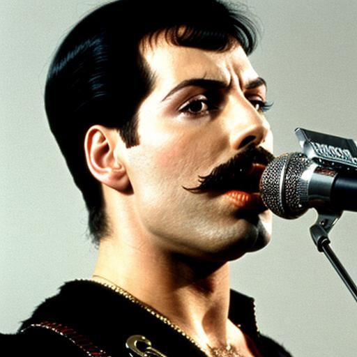 Freddie Mercury Portrait in Digital Art Style