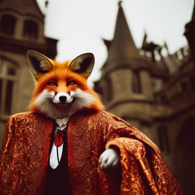 Anthro Fox as Dracula in Gothic Film Style