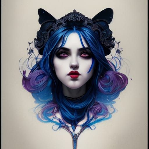 Gothic Princess Portrait in Hyperdetailed Style