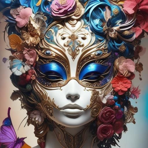 Floral Masquerade Mask Close-up