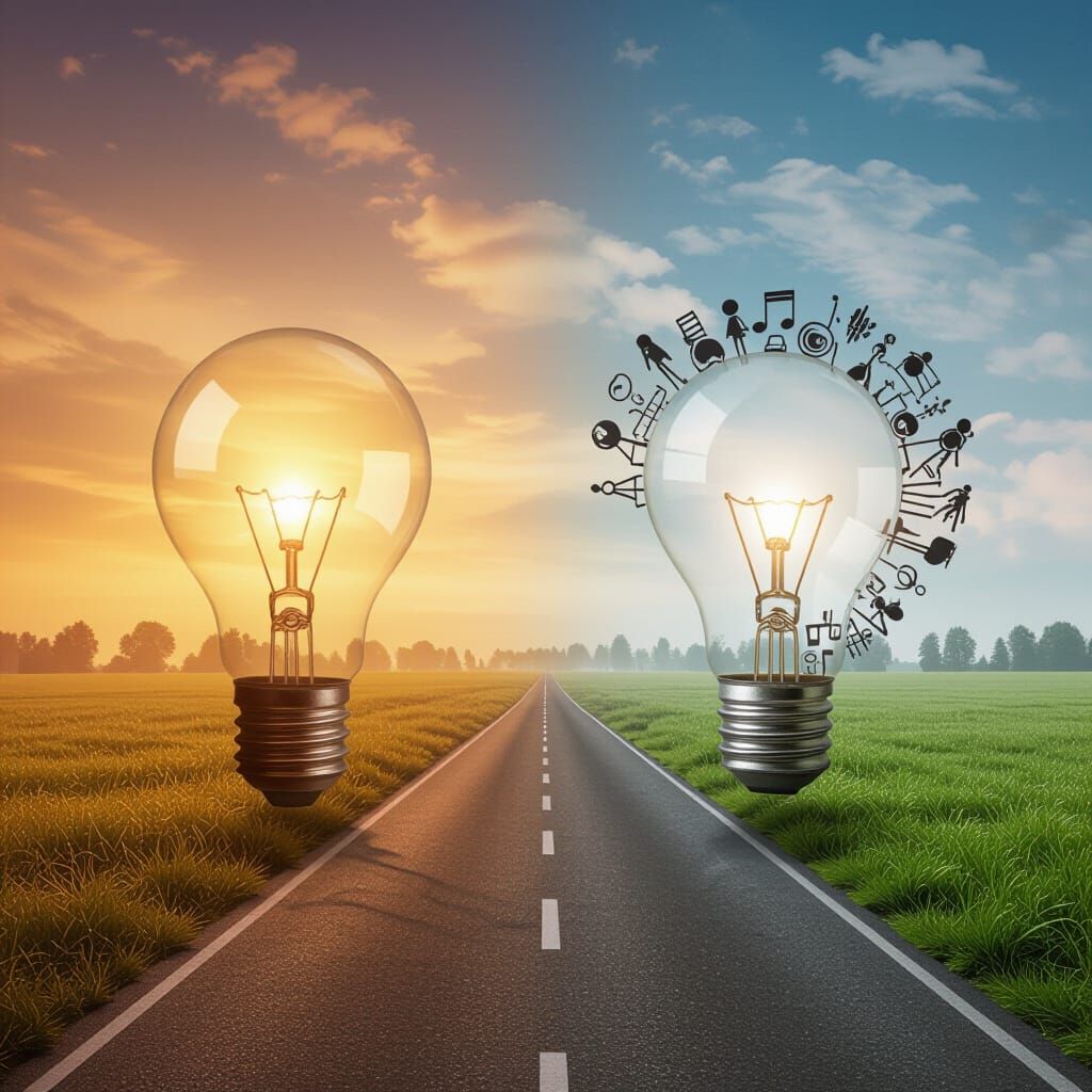 Contrasting Ideas Merged in Surreal Composition