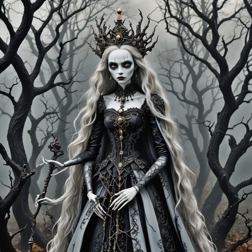 Eldritch Porcelain Princess in Gothic Realm