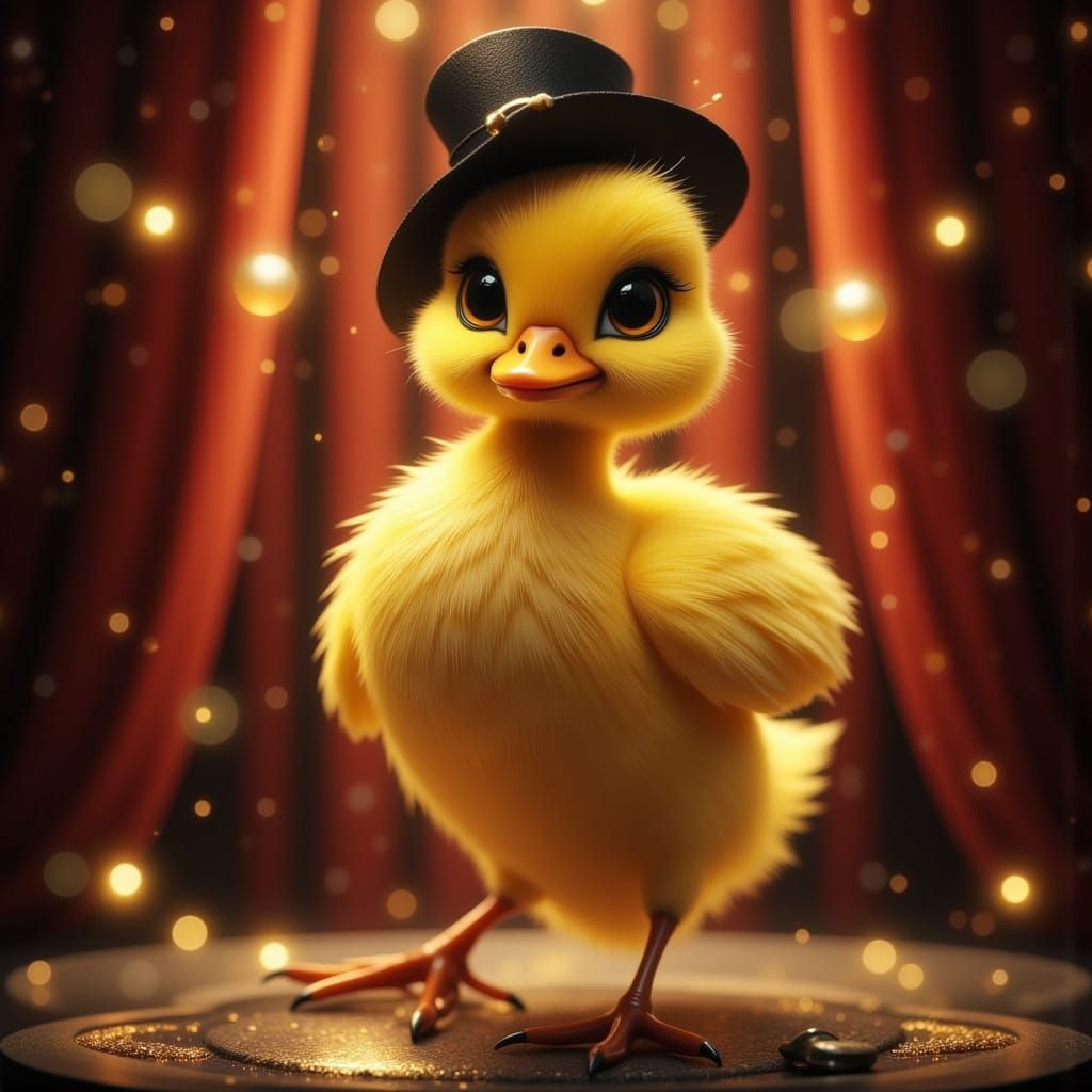 Art Deco Duckling in Burlesque Outfit