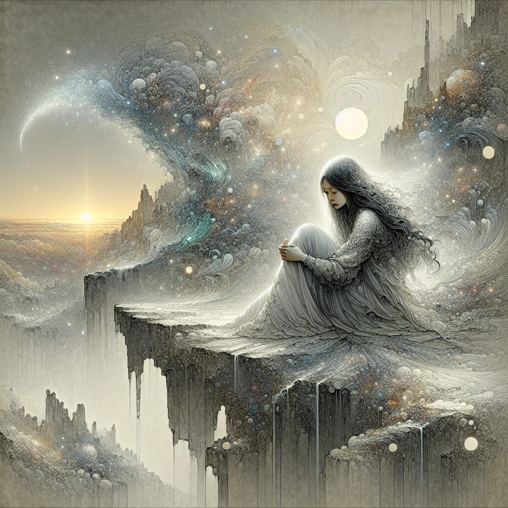 La jeune fille sur la falaise