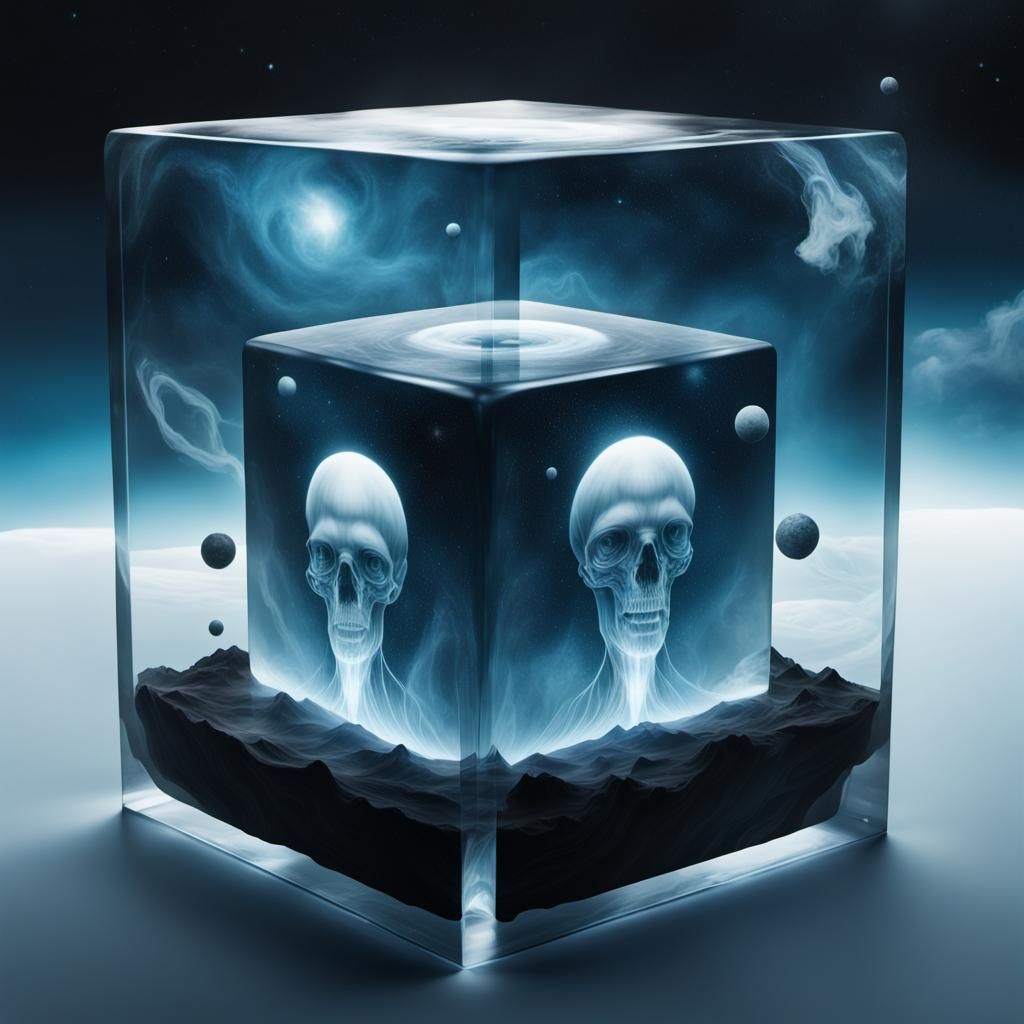 Ethereal Souls Trapped in Translucent Cosmic Cube