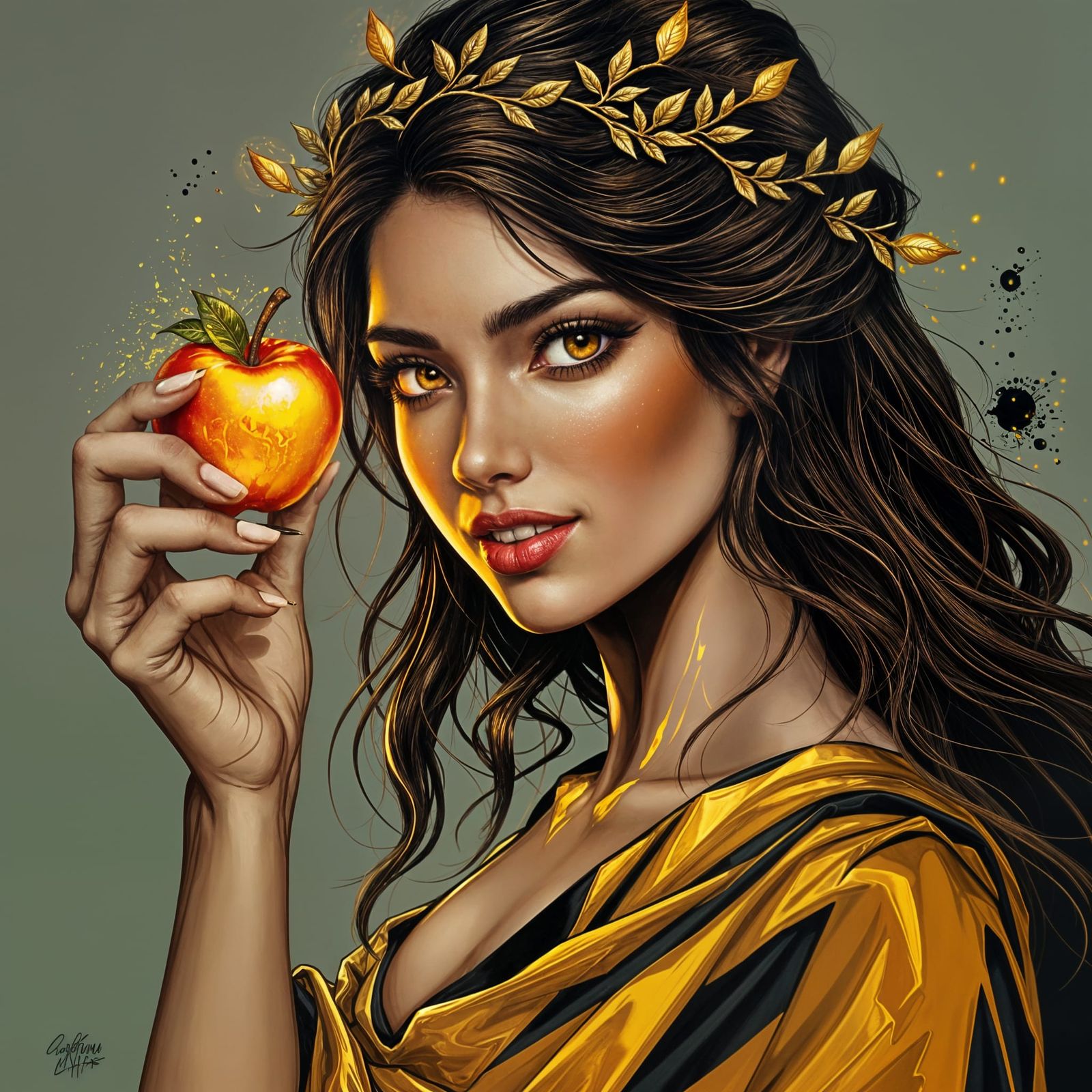 Eris Goddess of Discord in Ancient Greek Style