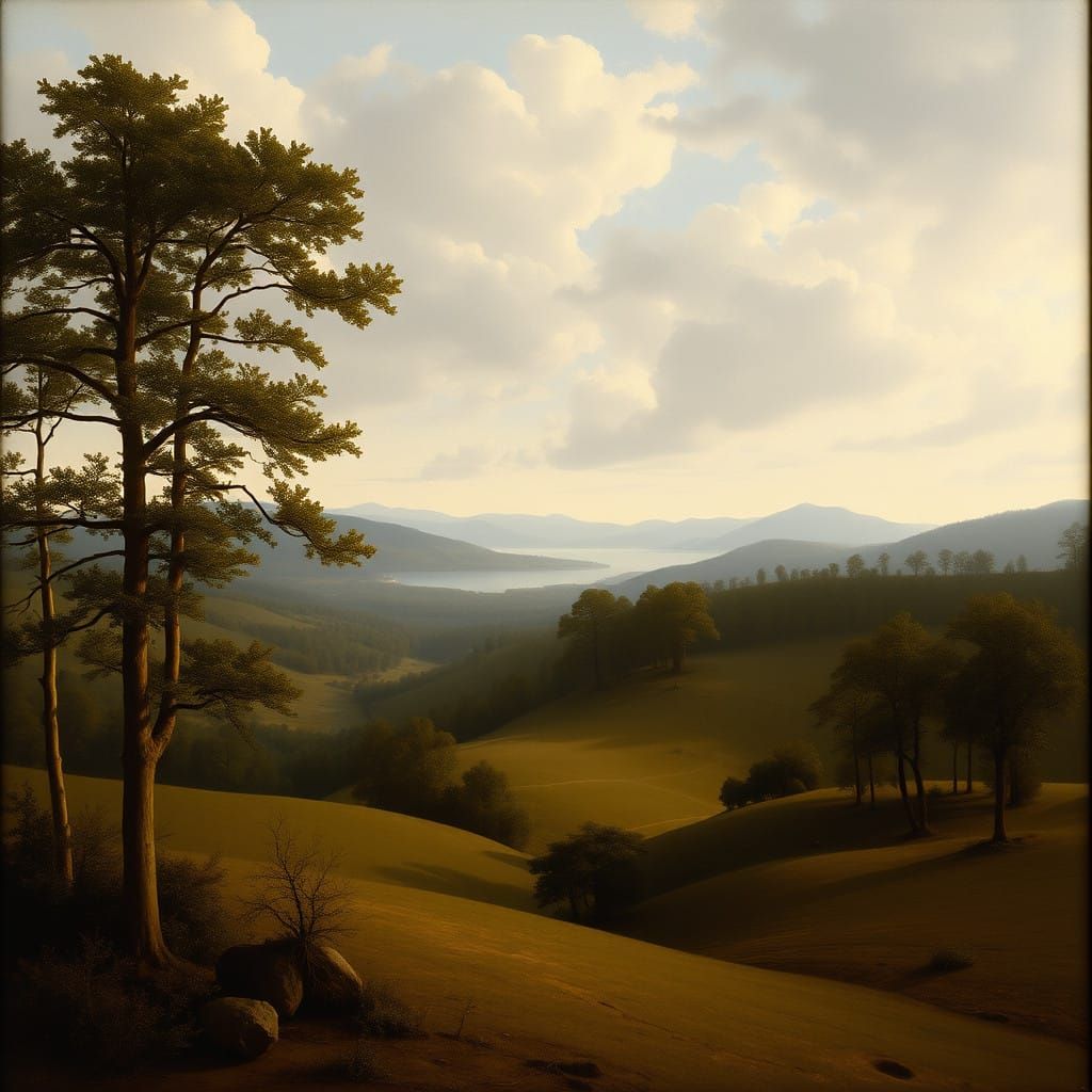 Classical Landscape in Rich 17th-Century French Baroque Styl...