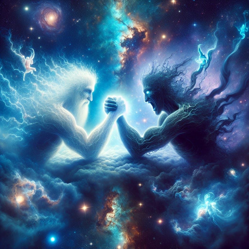 Cosmic Struggle: Light Versus Dark in Deep Space