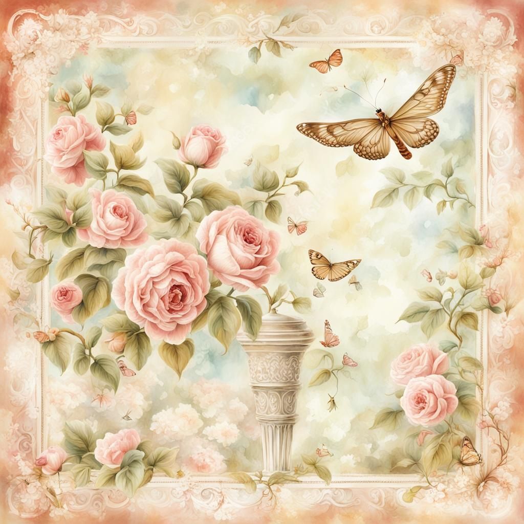 Romantic Vintage Scene in Graphic 45 Style