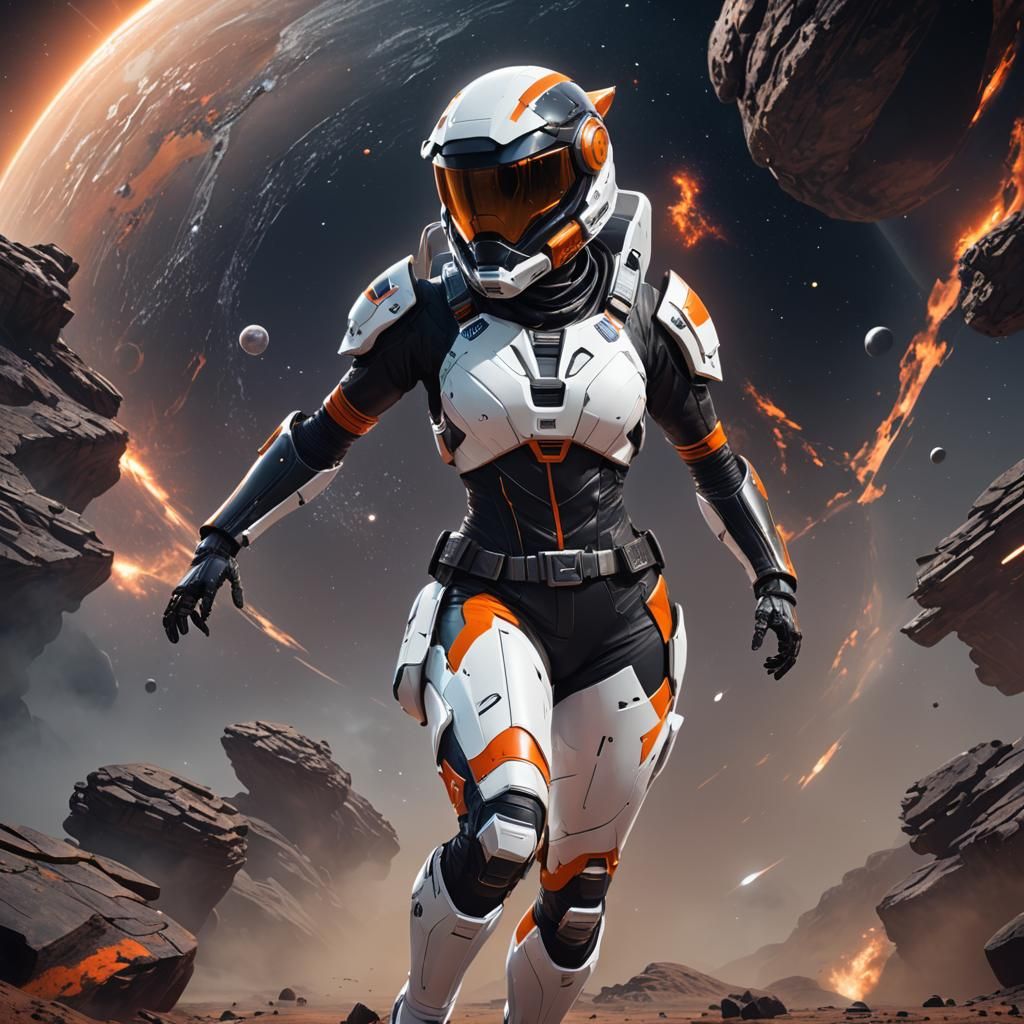 Black Space Patrol Kat Ranger in Cosmic Suit