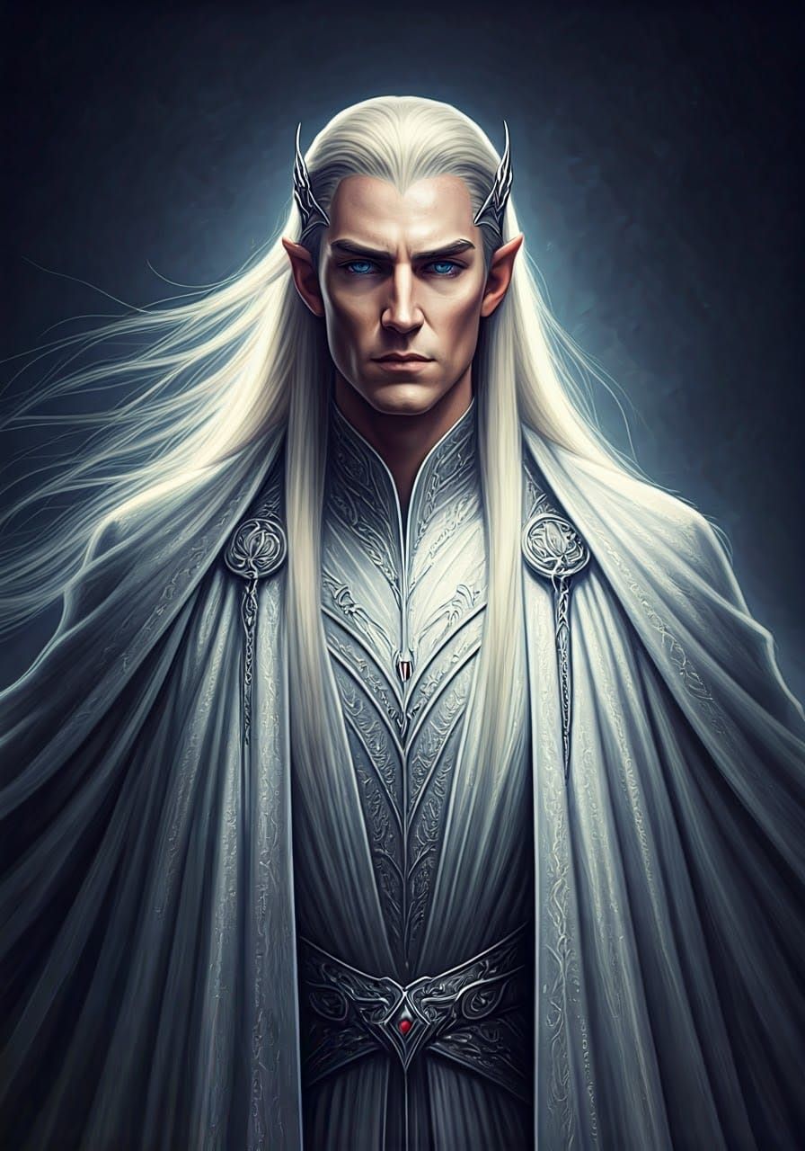 Regal Elven King Manwe Radiates Power and Wisdom