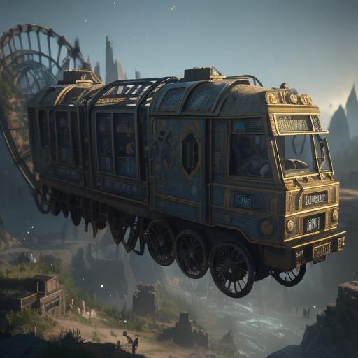 Doll Face on Rollercoaster in 3D Style