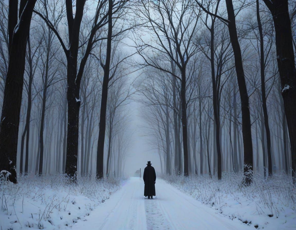 Ethereal Forest Scene in Dark Mystical Style